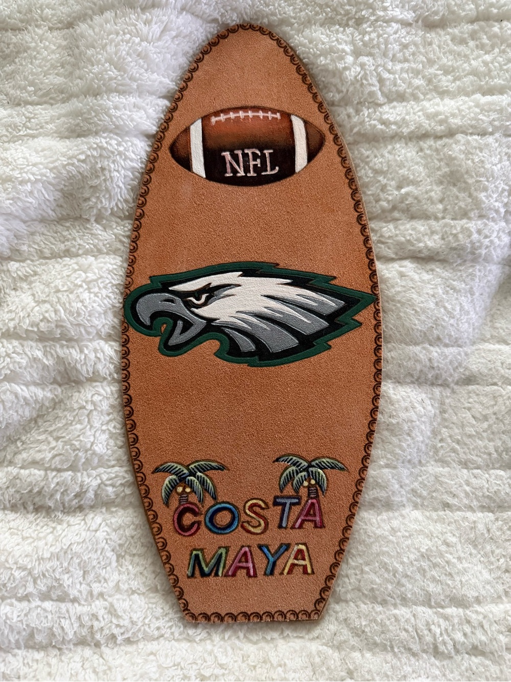 Philadelphia Eagles Surfboard Wall Art Décor - Brown